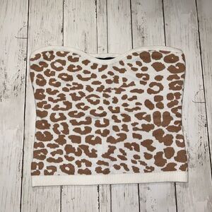 Express Leopard print sweater tube top